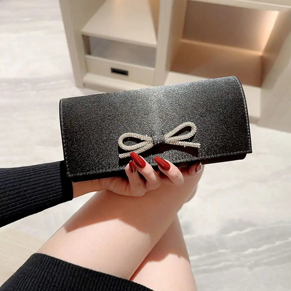 Luxury Sequins Silk Evening Bags Silver Clutch Bag Chain Bags Women Ladies