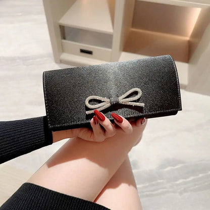 Luxury Sequins Silk Evening Bags Silver Clutch Bag Chain Bags Women Ladies