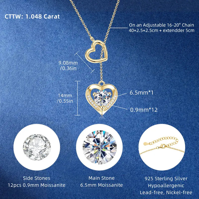 OXTAO Original Moissanite Heart Shaped Necklace Women's Necklace 925 silver Sparkling Lab Diamond Valentine's Day Jewelry Gift