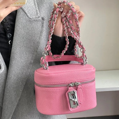 Women Square Handbags 2024 Summer Fashion Chains Crossbody Bags Texture PU Shoulder Bag Elegant Chic Mini Mobile Phone Bags