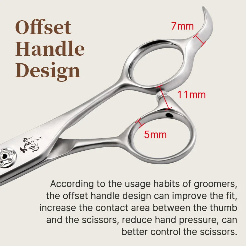Fenice Slim Narrow Dog Grooming Scissors Set Straight/Curved/Thinner/Chunker Shears Scissors Specialized for KR and JP Groomers