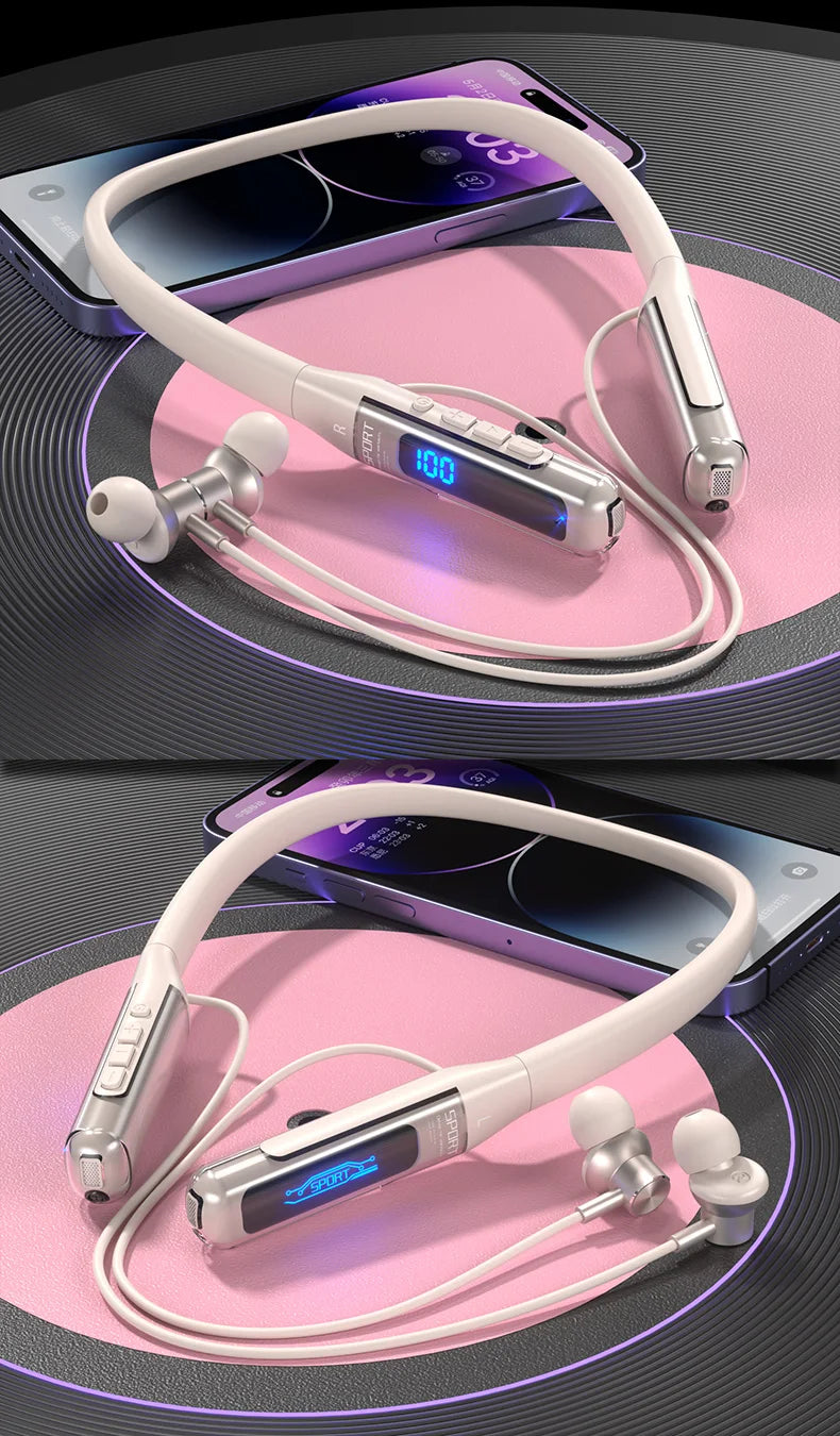 EARDECO 80 Hours Playback Bluetooth Headphone Neckband Wireless Headphones Bass Bluetooth Earphone with Mic Sport Stereo