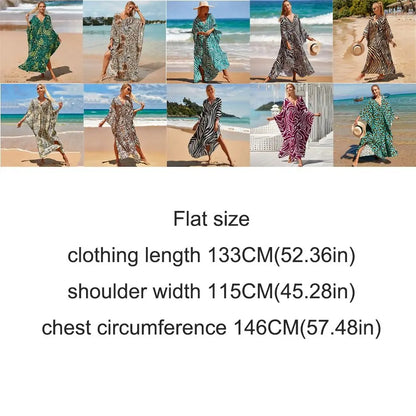 Fashion Boho Bikini Cover-ups Oversized Leopard Zebra Print Beach Cover Up Open Front Sunscreen Shawl For Women