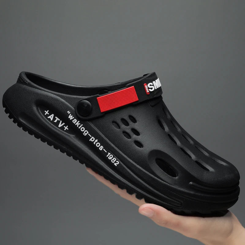 Men's Slippers EVA Hole Men's Sandals Non-Slip Slippers Thick Soft Platform Casual Slides Fashion Mules Shoes Outdoor Big Size