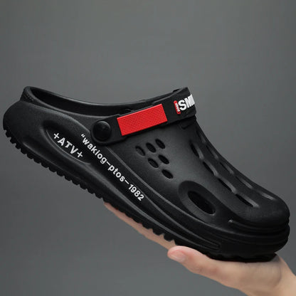 Men's Slippers EVA Hole Men's Sandals Non-Slip Slippers Thick Soft Platform Casual Slides Fashion Mules Shoes Outdoor Big Size