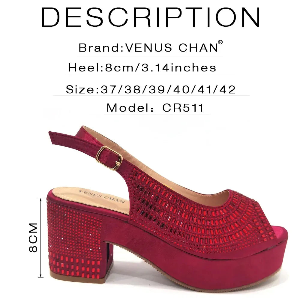 High Heels 2024 Women's Purple Luxury Designer Split Square Toe Rhinestone Wedding Shoes and Wedding Set