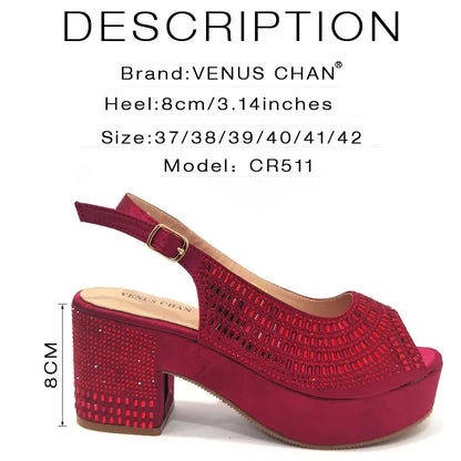 High Heels 2024 Women's Purple Luxury Designer Split Square Toe Rhinestone Wedding Shoes and Wedding Set
