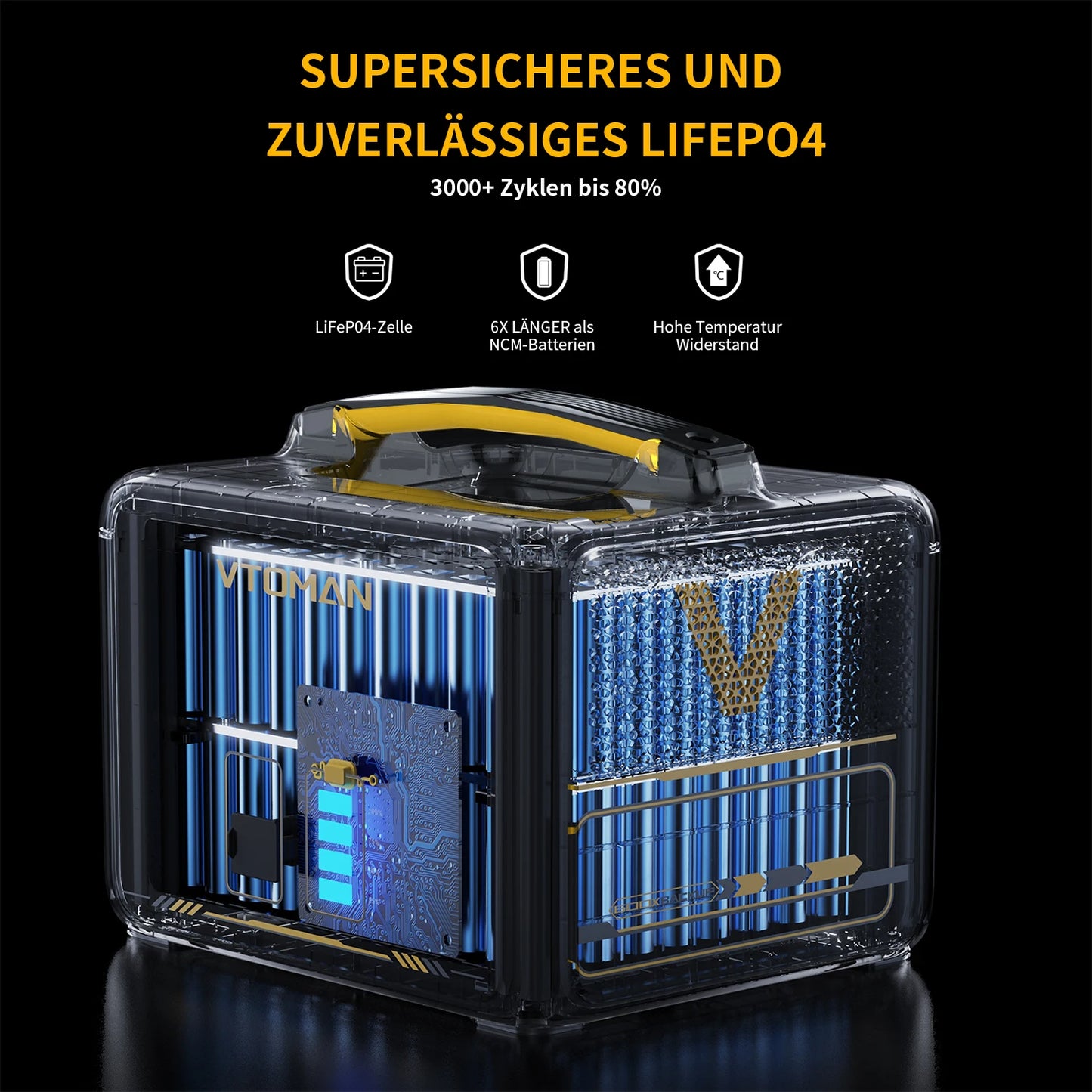 VTOMAN 600W Extra Battery 640Wh for VTOMAN JUMP600X Power Station Backup LiFePO4 Home Outdoor Camping