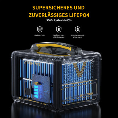 VTOMAN 600W Extra Battery 640Wh for VTOMAN JUMP600X Power Station Backup LiFePO4 Home Outdoor Camping