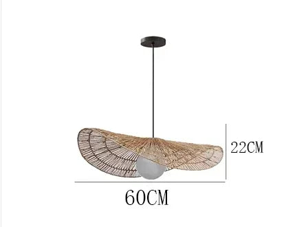 Wabi-Sabi Style Pendant Lights For Bedroom Living Room  Rattan Hand-Woven Lamp Restaurant Home Decor Chandeliers G80 Bulb