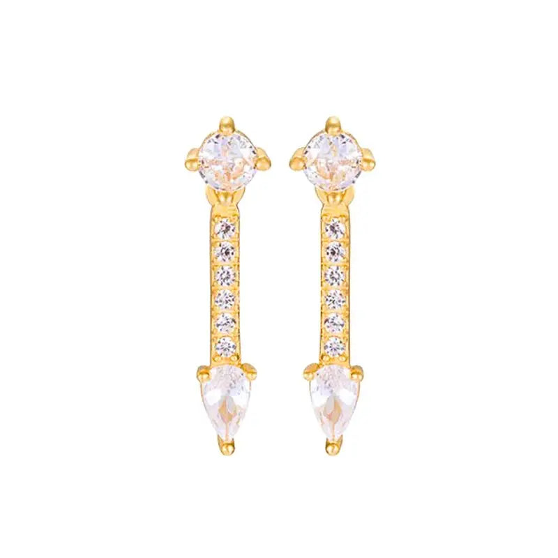 925 Sterling Silver Needle Long Chain Stud Earrings For Women Exquisite Zircon Geometric Tassel Pendant Earrings Luxury Jewelry