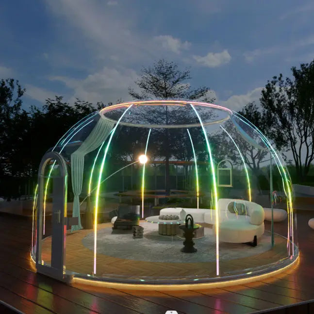 【Best-selling】Detachable Contemporary Villa/Mall Camping Outdoor Spherical Hotel Geodesic Glamping Bubble House Dome Tent