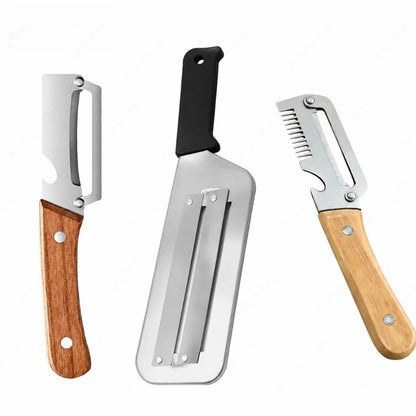 Kitchen Fruit Vegetable Processing Tool Peeler Stainless Steel Paring Knife Ergonomic Handle Portable Gadget for Daily Cooking