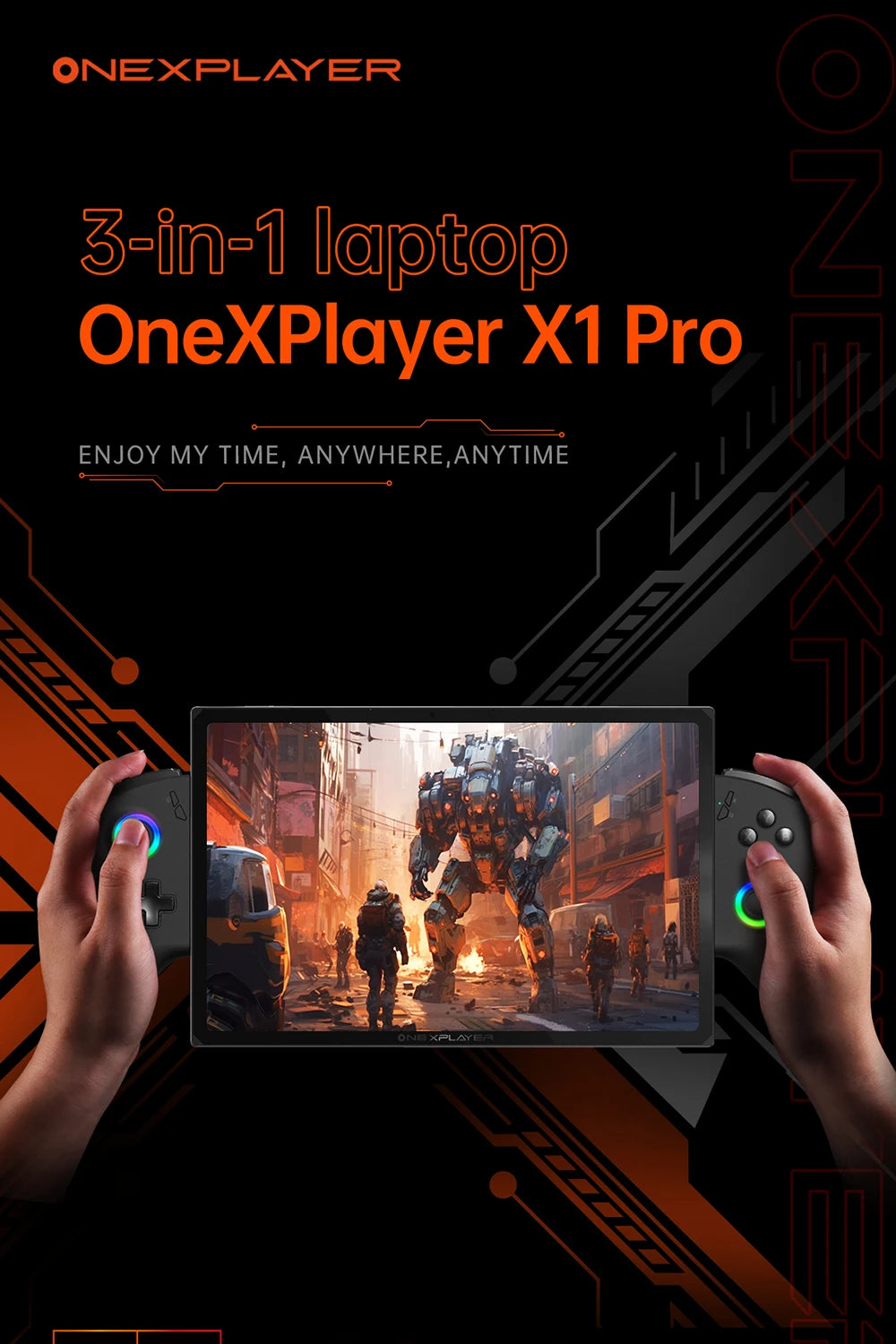 Onexplayer X1 pro 3-in-1 Mini Laptop A1470-32G+2TB Windows 11 10.95'' Gaming Laptop AI Camera 120hz HDMI Handheld GamePad Tablet