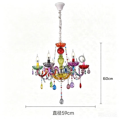 Modern Makaron Colorful Crystal Chandelier Lights Crystal Decora Lighting AC Guaranteed 100% Crystal Pendant Lamp