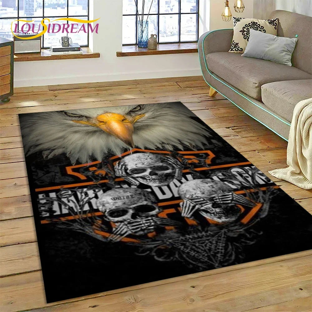 27 Style Harley-y Motorcycle Logo Rug Carpet for Living Room Bedroom Home Decor,floor Mat Non-slip for Sofa Doormat Gift kids