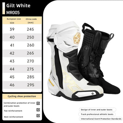 Scoyco Professional Motorcycle Racing Boots Track‑Grade Protective Riding Shoes Dual‑Boot Ankle TPU Shin Guard Breathable Boots