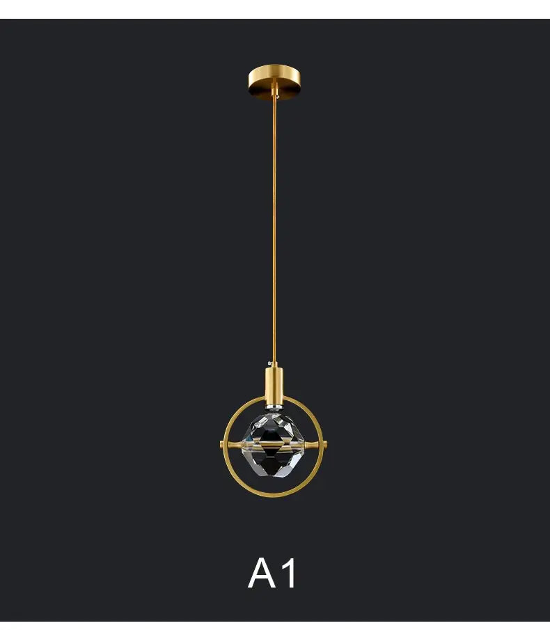 Crystal Led Pendant Lights Kitchen Fixture Suspension Bedside Hanging Lamp Nordic Loft Living Room Dining Room Indoor Home Decor