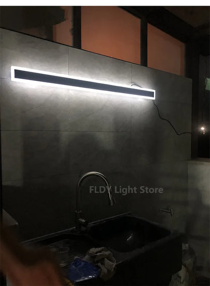 Modern Waterproof outdoor Long Strip LED wall lamps IP65 Iron Wall Light Garden porch Sconce Lights 110V 220V wall washer