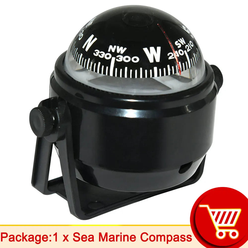 Boat Compass Waterproof Nautical Compass Sea Pivoting Marine With Electronic LED Light For Marine Navigation Positioning