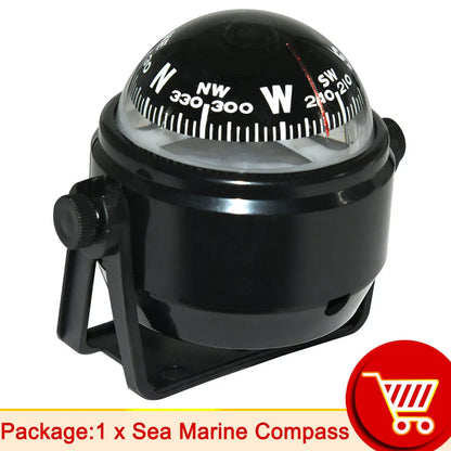 Boat Compass Waterproof Nautical Compass Sea Pivoting Marine With Electronic LED Light For Marine Navigation Positioning