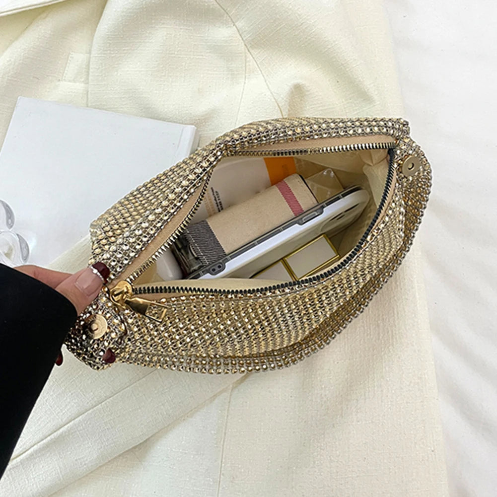 NEW Evening Clutch Bag for Women Glitter Elegant Top Handle Bags Ladies Party Wedding Bag Shiny Rhinestone Handbag Purses New