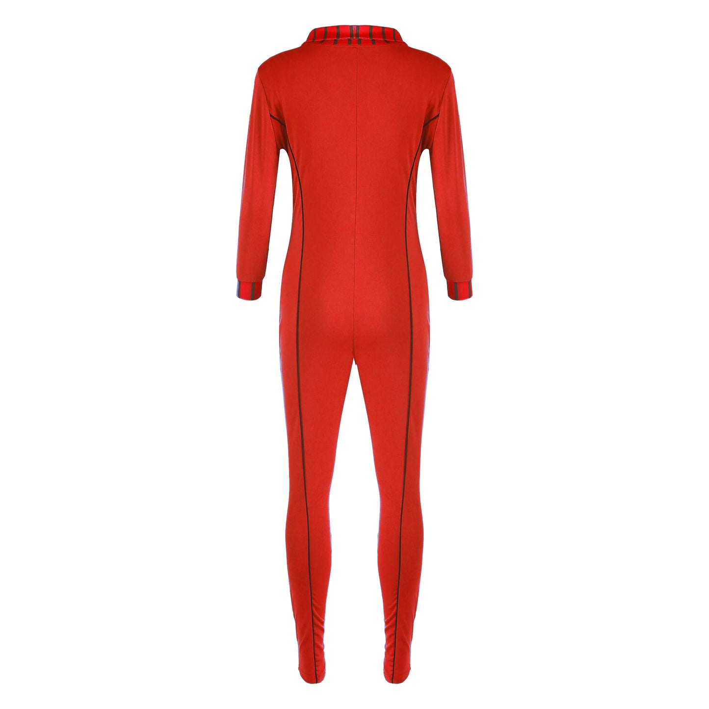 Solid Zipper 3/4 Sleeve Skinny Jumpsuit, Sports Long Length Sexy Party Jumpsuit, Women's Clothing