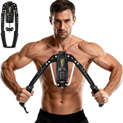 Adjustable Twisting Arm Exerciser, 22-440 lbs Resistance Full Body Muscle Trainer for Home Gym, Portable and Foldable Chest, Shoulder, and Arm Strength Building Equipment