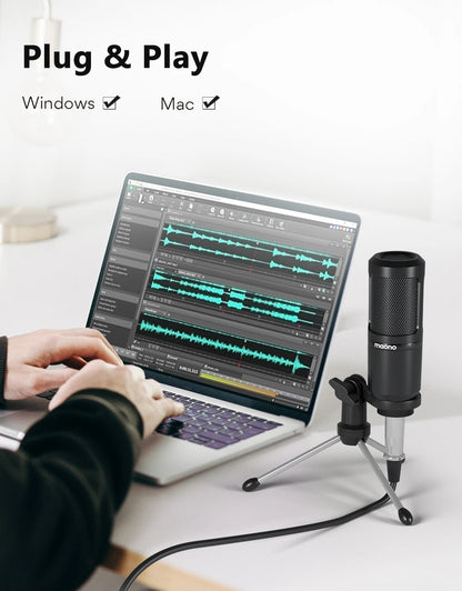 MAONO PM360TR Condenser Microphone Podcast Microphone 3.5mm Mic for Computer, Laptop, Phone, Sound Card, YouTube, Gaming, Record