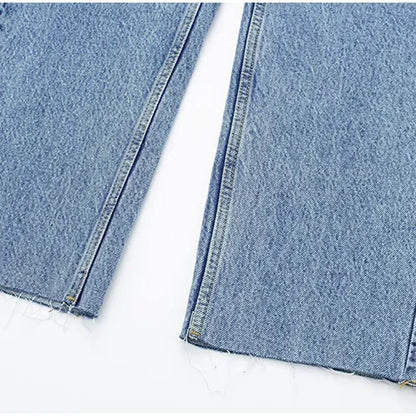 Autumn Denim Jumpsuit for Women Overalls Woman Jean Overalls Long Sleeve Elegant Jumpsuits Y2k Streetwear 2024 Turn Down Collar
