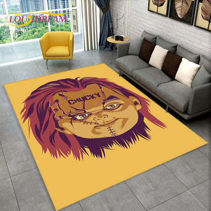 Horror Movie Character Chucky Saw Cartoon Area Rug,Carpet Rug for Living Room Bedroom Sofa Doormat Decoration Non-slip Floor Mat