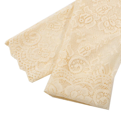 Women Summer Ice Silk Lace Arm Sleeve Elastic Sleeve Driving Gloves Black White Long Fingerless Mittens Sunscreen Gloves