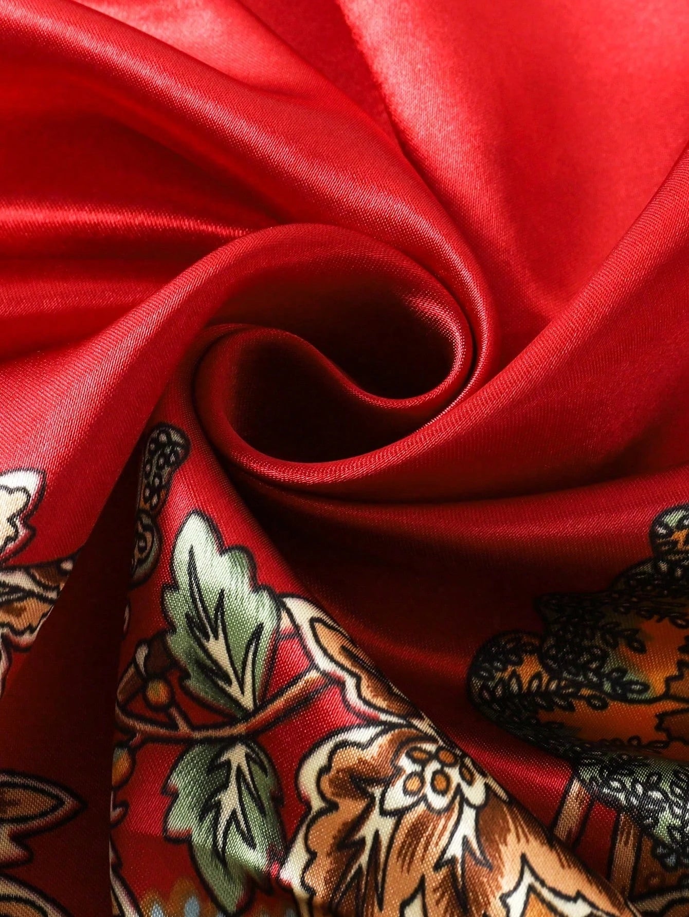1pc Bohemian Print Faux Silk Satin Scarf Square Hijab New Elegant Floral Women Bandana Shawl Breathable Versatile Scarves