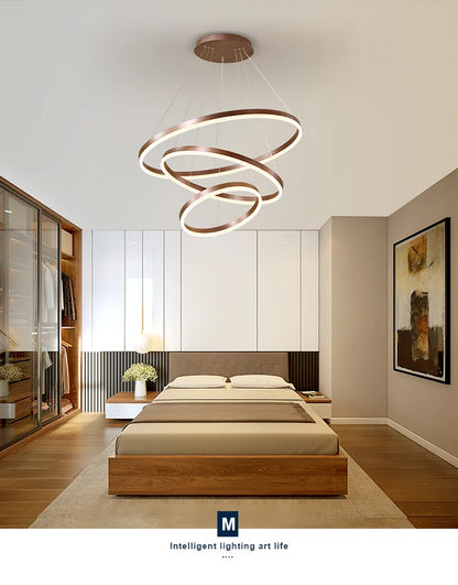 Mordern Minimalist Hign-end LED Pendant Lights Designer Circle Chandelier Home Rooms Decoration for Hall Living Lamping Fixtures