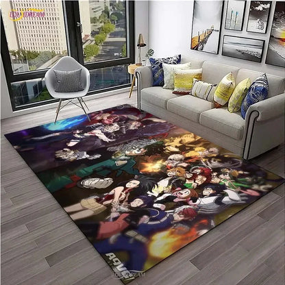 My Hero Cartoon Anime Carpet for Living Room Bedroom Table Cinema Rug Kitchen Door Kids Un-slip Floor Mat Alfombra Birthday gift