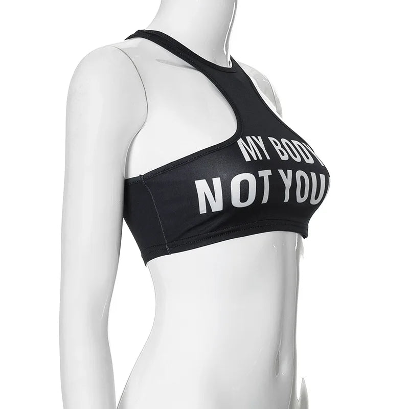 Summer Fashion Sexy Clashing Colors Women Clothing Casual Slim Hollow Round Neck Sleeveless Tank Top Women Monogram Y2k Top
