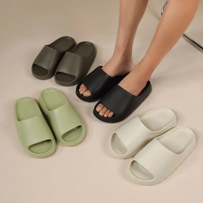 MENG PAI Thick Soled Eva Fashion Slides Soft Summer Slippers Comfortable Beach Sandals Casual Home Shoes For Men And Women