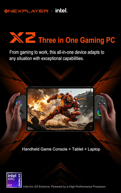 OneXplayer X2 3-in-1 Gaming Laptop Intel Arc G3 Extreme 48GB+1TB 10.9 Inches LTPS 120Hz Gaming PC Handheld Console Tablet 65Wh