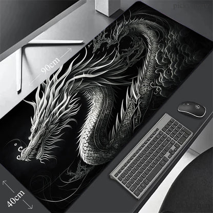 Large Table Carpet Dragon Mouse pad Gamer Mousepad Gaming Mouse Mat Black Desk Mat Soft Computer Desk Pad Waterproof