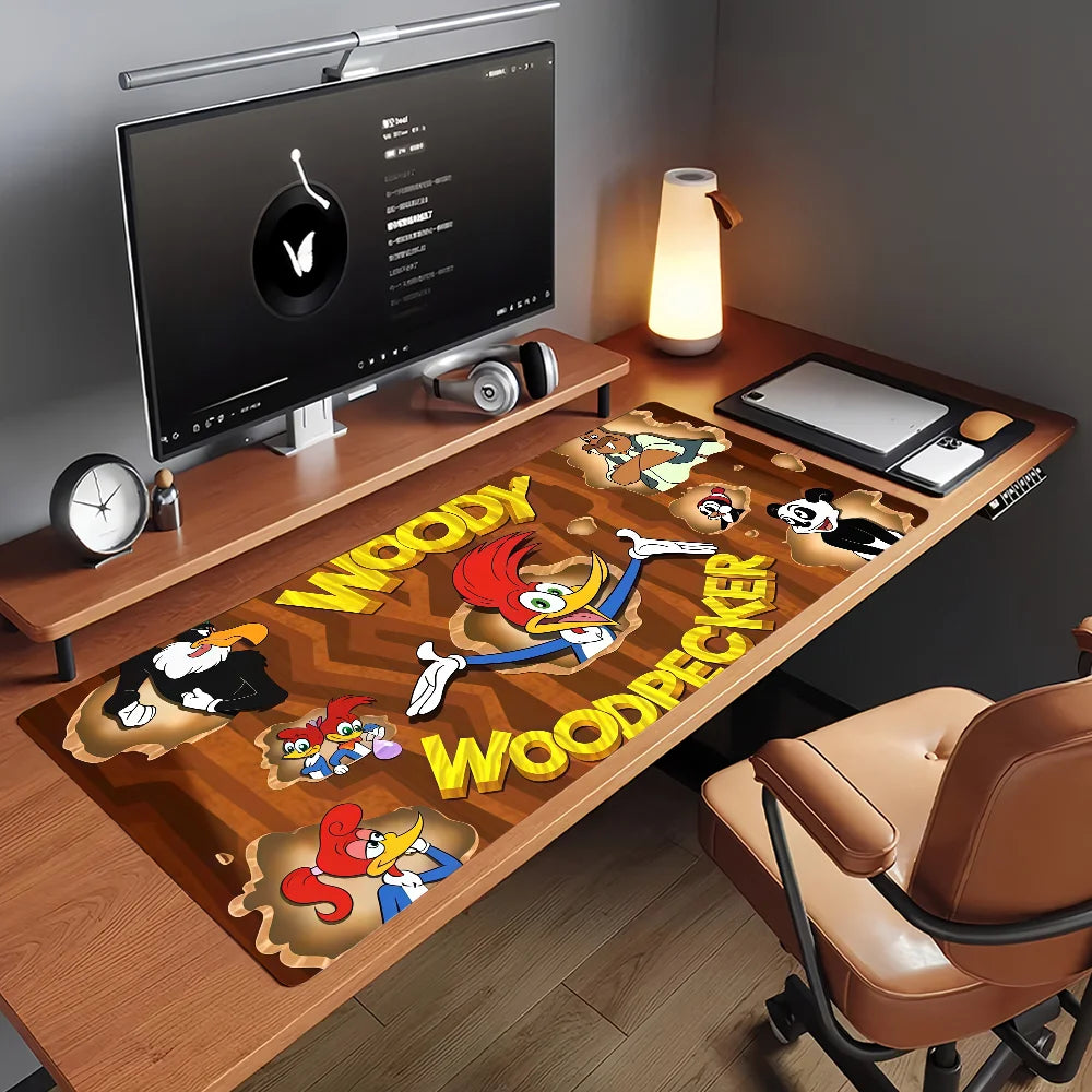 The W-Woody W-Woodpecker  Mouse Pad Non-slip Rubber Computer Mat Gamer Balance Decoracion Deskmat Laptop Office Large