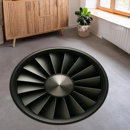Brake Disc Round Carpet Hot Wheels Racing Decor Car Enthusiast Rug Red Caliper Auto Garage Floor Mat Sporty Home Rug