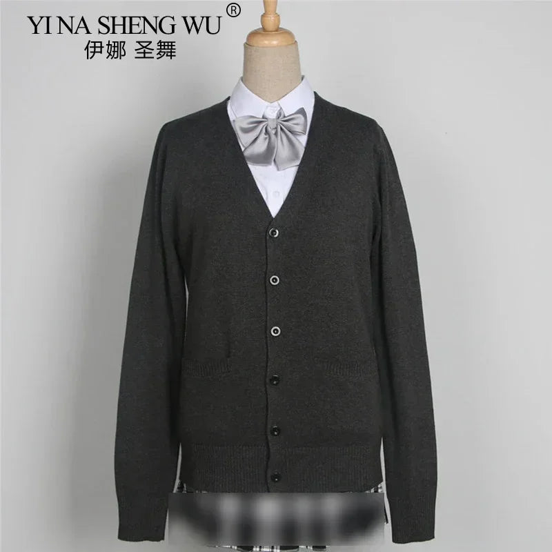 School JK Uniform Sweater Coat Anime Cosplay Costumes Cardigan Outerwear Sweater 16 Colour Long Sleeve Knitting Coat For Girls