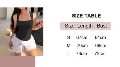 2026 Summer Fashion Square Collar Solid Color Sleeveless Bodysuit High Waist Sexy Tight Women's Jumpsuit