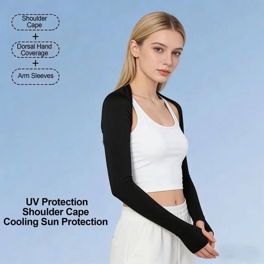 UV Protection Shrug Cooling Cycling Shawl Sun Cover Golf Stretch Breathable Casual Wear Summer Thumb Hole Driving Arm Sleeve