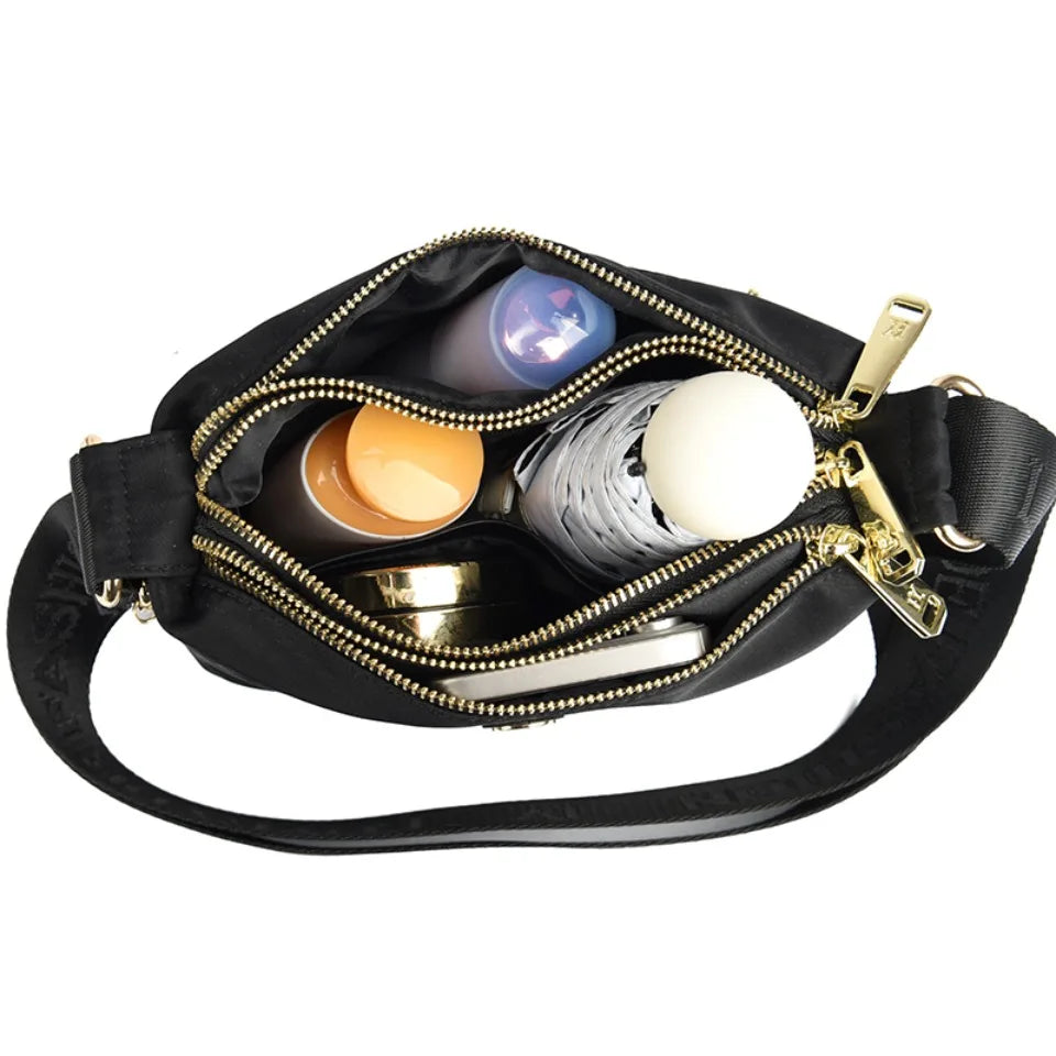 High Quality Women's Waterproof Nylon Multilayer Crossbody Bag Ladies Large Capacity Handbag Purse Female Shoulder Bags 3 Layers