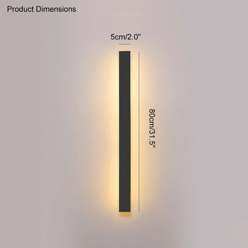 Waterproof LED Wall Light Minimalist LED Outdoor Wall Lamp Black Balcony Terrace Indoors Wall Decor IP65 Outside Garden Lights