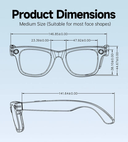 AI Smart Glasses with 8MP Camera Video Recording 100+ Languages Translation Sunglasses Bluetooth Call Music Play Men Women 2026