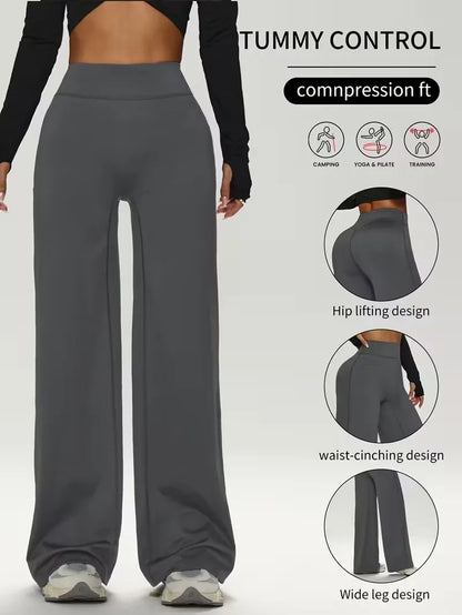 Women's Soft Straight Leg Sports Pants Breathable Lightweight Fitness Gym Wear Outdoor Yoga Trousers Loose Running Trousers