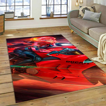 3D Racing Motorcycle Sign Carpet Rug for Living Room Bedroom Home Sofa Decoration,kids Play Non-slip Floor Mat Christmas Gift