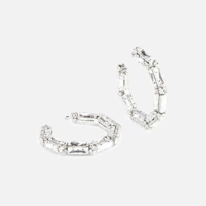 Shine Circle Large Crystal Hoop Earrings for Women 2023 Trending Oversize Statement Rhinestone Dangle Earrings Stud Jewelry